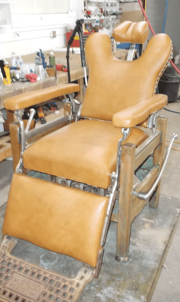 yellow leather dentist chair
