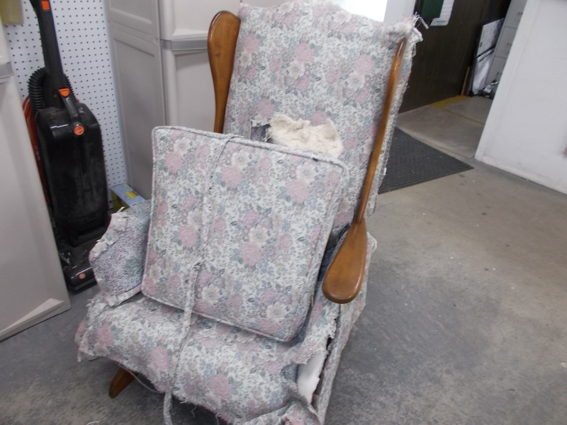 before floral fabric chair