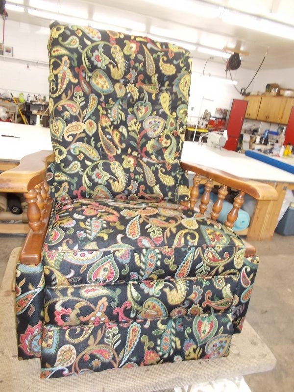 floral upholstery wood chair light