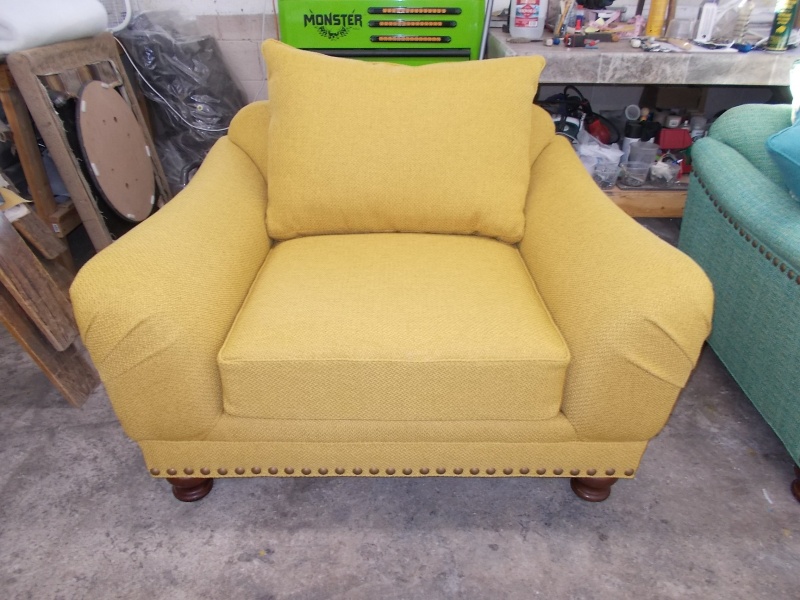 oversize stuffed yellow chair